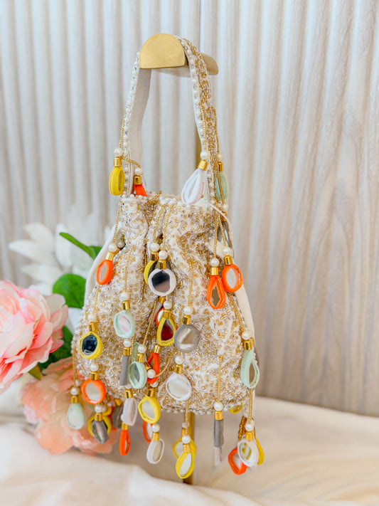 Pastel Mirror Potli Bag