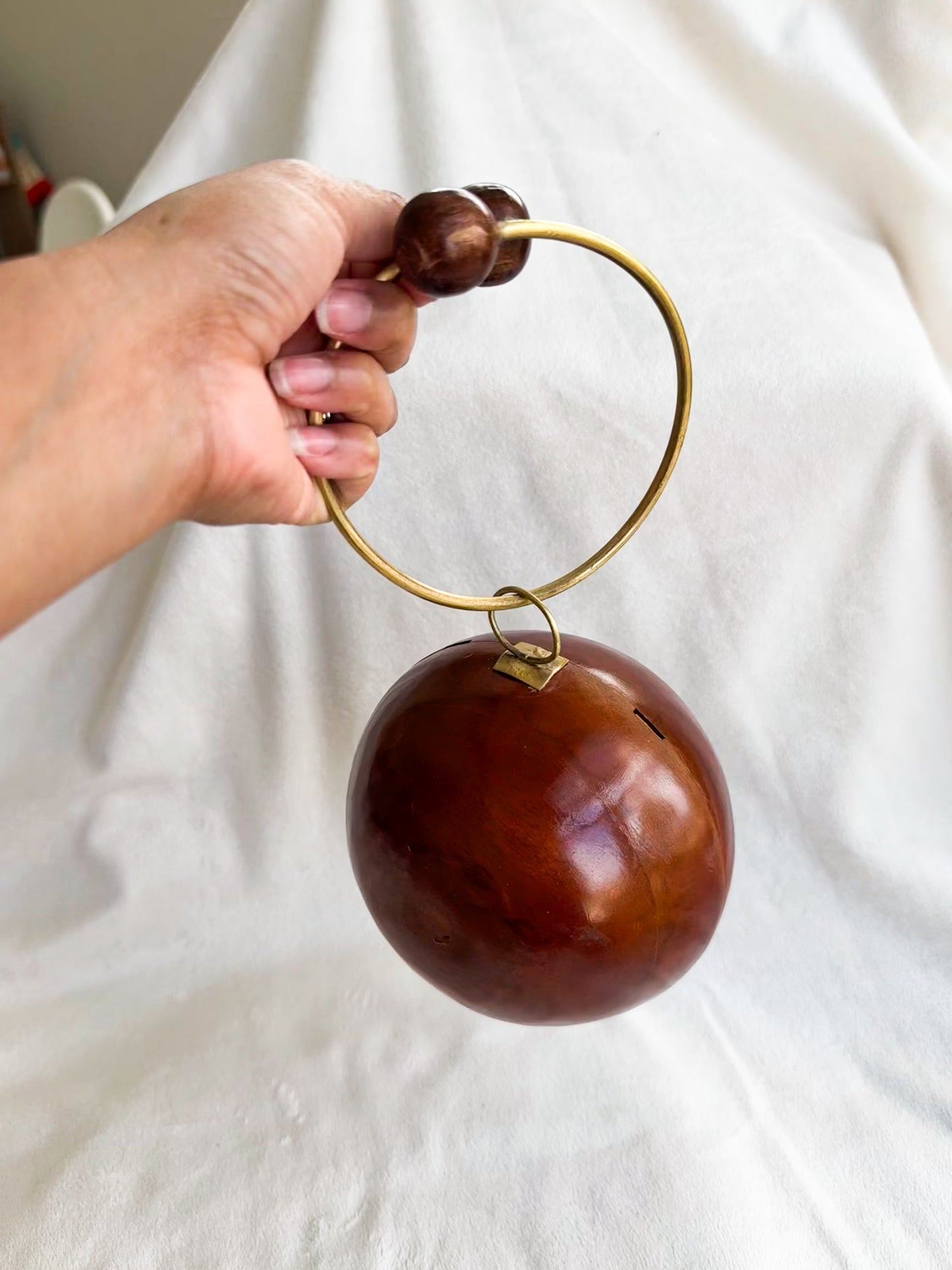 Sphere Drop Wooden Clutch