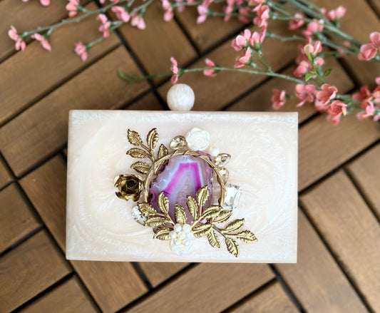 Resin Clutch With Natural Stone